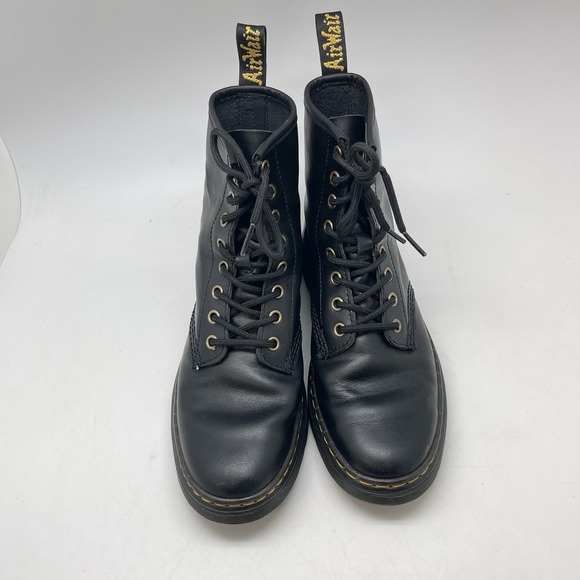 Dr. Martens Zavala Boots Womens 7 Black Lace Up Leather Combat Grunge Shoes - Picture 2 of 9